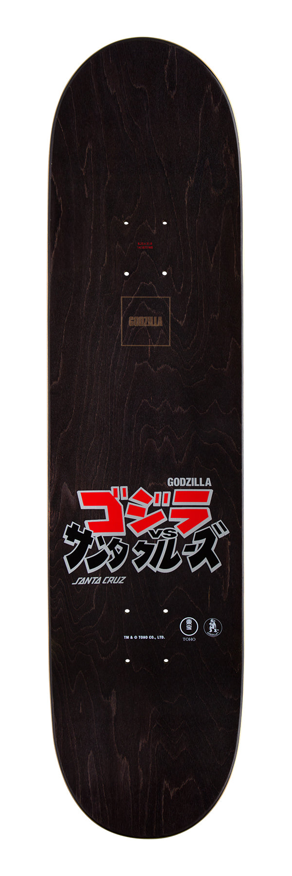 Santa Cruz x Godzilla O'Brien Reaper 8.25in x 31.80in Skateboard Deck