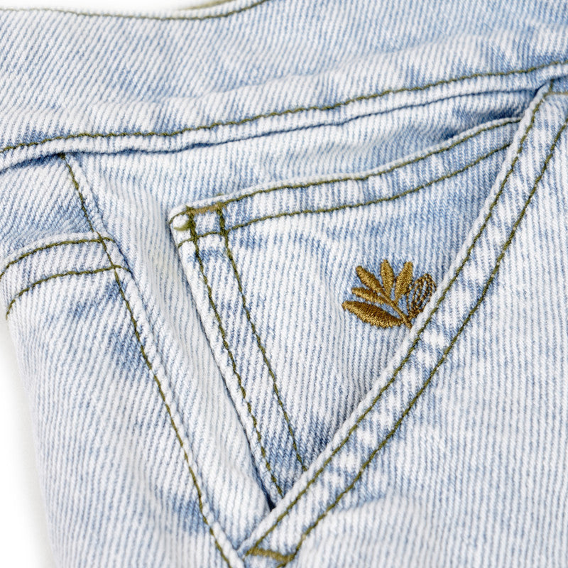 Magenta OG Denim Pocket Long Shorts - Ultra Washed Denim