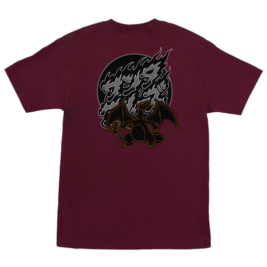 Pokémon x Santa Cruz Fire Type 3 Men's T-Shirt - Burgundy