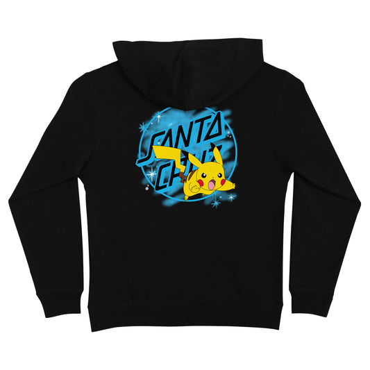 Pokémon x Santa Cruz Pikachu Spray Dot Youth Hoodie - Black