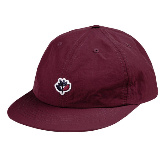 Magenta Plant Nylon 6 Panel Hat - Burgundy