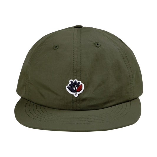 Magenta Plant Nylon 6 Panel Hat - Khaki