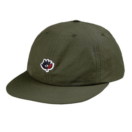 Magenta Plant Nylon 6 Panel Hat - Khaki