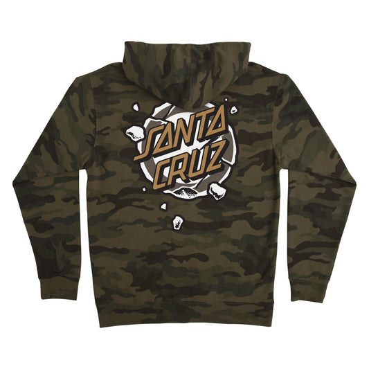 Santa Cruz Roskopp Destruct Dot Zip Camo Hooded Heavyweight Sweatshirt - Mens