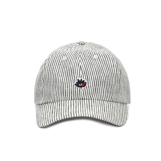 Magenta Stripe Dad Hat - Grey