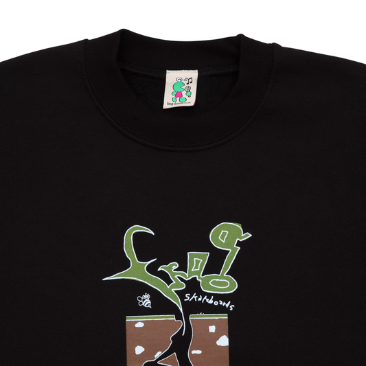 Frog Instagram Ads Crewneck - Black