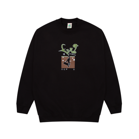 Frog Instagram Ads Crewneck - Black