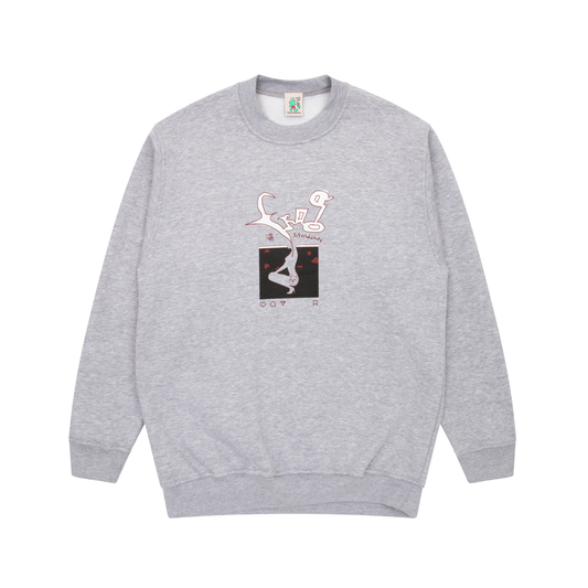 Frog Instagram Ads Crewneck - Grey