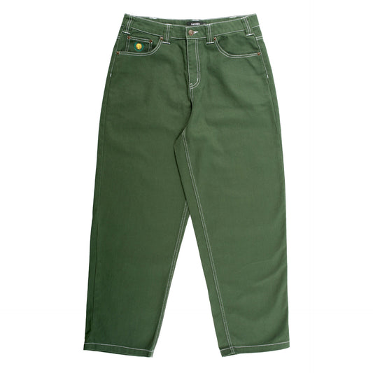 Theories Plaza Jeans - Hunter Green Contrast Stitch